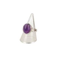 Zilveren Ring met Amethist (Model 2) - thumbnail