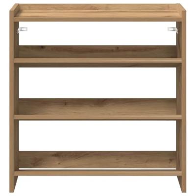 VidaXL Schoenenrek 60x25x62 cm bewerkt hout artisanaal eikenkleur VidaXL Schoenenrek 60x25x62 cm bewerkt hout artisanaal eikenkleur