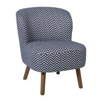 Fauteuil zigzag - blauw/wit - 69x66x56 cm - thumbnail
