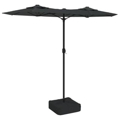 VidaXL Parasol dubbel dak met led's 316x145 cm antracietkleurig