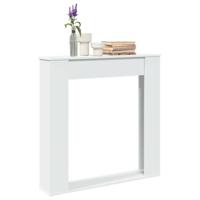 Haardombouw 100x20x100 cm bewerkt hout wit - thumbnail