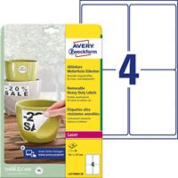 Avery afneembare weerbestendige etiketten Ft 99,1 x 139 mm (b x h), wit, doos van 80 etiketten - thumbnail