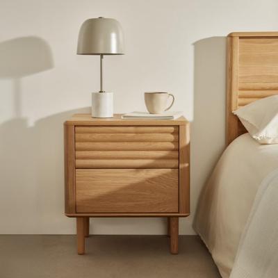 Kave Home Nachtkastje 'Lenon' Eikenhout, Met 2 laden