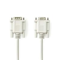 Nedis Seriele Kabel | D-SUB 9-Pins Male | D-SUB 9-Pins Female | Vernikkeld | 2.00 m | Rond | PVC | Ivoor | Label - CCGL52010IV20 - thumbnail