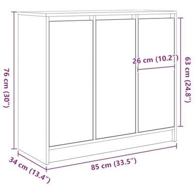 Dressoir 85x34x76 cm bewerkt hout gerookt eikenkleurig
