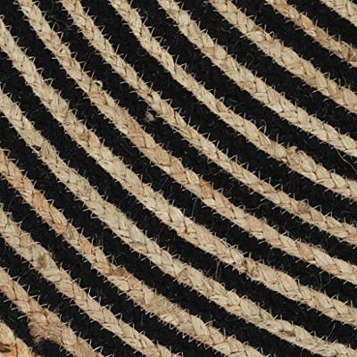 VidaXL Vloerkleed handgemaakt met spiraal ontwerp 150 cm jute zwart