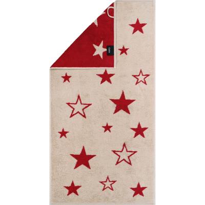 Cawö Cawo Christmas Edition 792 Stars Handdoek rot