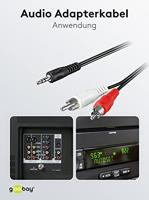 Stereo minijack naar 2x tulp basic kabel [diverse lengtes] - thumbnail