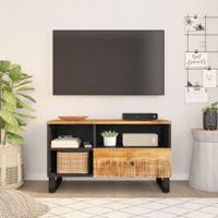 Tv-meubel 80x33x46 cm massief mangohout en bewerkt hout - thumbnail