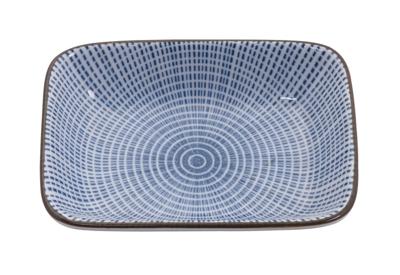 Japans sausschaaltje - Sendan Tokusa - blauw radiaal patroon - 9.3 x 7 x 2.3 cm Japans sausschaaltje - Sendan Tokusa - blauw radiaal patroon - 9.3 x 7 x 2.3 cm