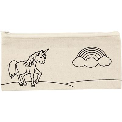 Creativ Company Etui, unicorn, afm 21x9 cm, 245 gr, licht naturel, 1 stuk