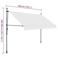 Luifel handmatig uittrekbaar met LED 300 cm crme - thumbnail