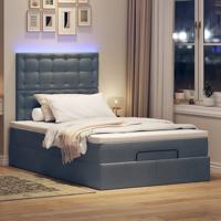 Ottoman bed met matrassen en LED's 80x200cm fluweel donkergrijs - thumbnail