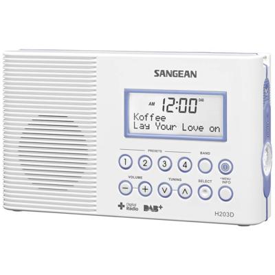 Sangean H203 Badradio DAB+, VHF (FM) Zaklamp, Waterdicht Wit Sangean H203 Badradio DAB+, VHF (FM) Zaklamp, Waterdicht Wit