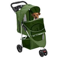VidaXL Hondenwagen inklapbaar 80x46x98 cm oxford stof groen - thumbnail