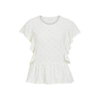 VILA top VITRESSY van gerecycled polyester wit - thumbnail