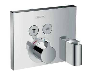 Hansgrohe ShowerSelect thermostaat afbouwdeel voor 2 functies met slangaansluiting en wandhouder, chroom