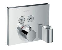 Hansgrohe ShowerSelect thermostaat afbouwdeel voor 2 functies met slangaansluiting en wandhouder, chroom - thumbnail
