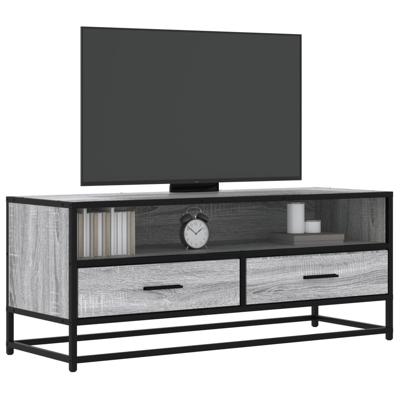 Tv-meubel 100x34,5x40 cm bewerkt hout metaal grijs sonoma eiken Tv-meubel 100x34,5x40 cm bewerkt hout metaal grijs sonoma eiken