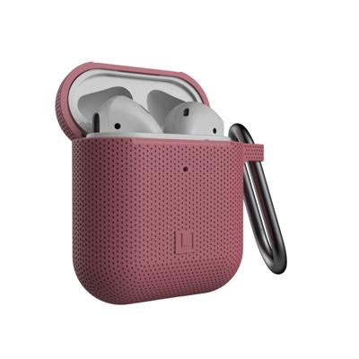 U by UAG [U] DOT Soft Touch Siliconen Hoes Apple Airpods 2 (2019) / Apple Airpods 1 (2016) [Wireless Charging Compatible (LED zichtbaar), Lightning-aansluiting afdekking, karabijnhaak ] Dusty Rose