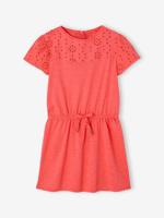 Meisjesjurk met Engels borduursel koraal - thumbnail
