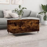 Salontafel 90x44,5x45 cm bewerkt hout gerookt eikenkleurig - thumbnail