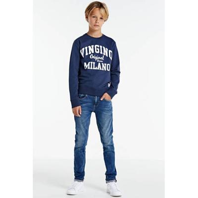 Vingino Essentials sweater met logo donkerblauw/wit Vingino Essentials sweater met logo donkerblauw/wit