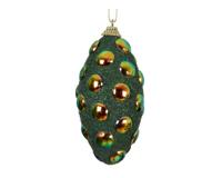 Kerstbal ovaal foam 8 cm dennengroen - thumbnail