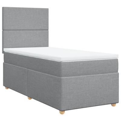 Boxspring met matras stof lichtgrijs 120x200 cm