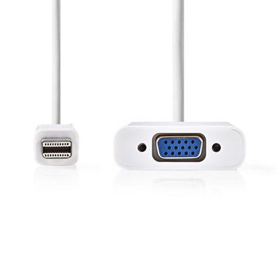 Mini-DisplayPort - VGA-kabel | Mini-DisplayPort male - VGA female | 0,2 m | Wit