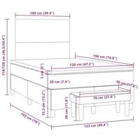 Boxspring met matras stof lichtgrijs 120x190 cm - thumbnail