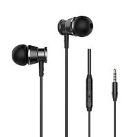 Langsdom M305 Bass Earphone for Phone 3.5mm In-ear Metal Earphones with HD Mic Earbuds for xiaomi iPhone Samsung(M305 Black) - thumbnail
