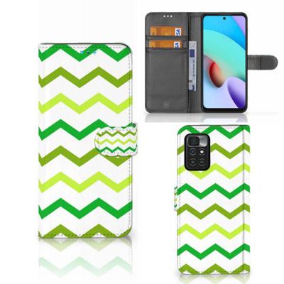 Xiaomi Redmi 10 | Telefoon Hoesje | Zigzag Groen Xiaomi Redmi 10 | Telefoon Hoesje | Zigzag Groen