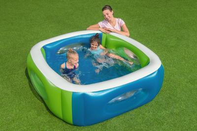 Bestway Opblaasbaar Zwembad met Kijkgaten 168x168x56 cm +6 Jaar Tuin 51132