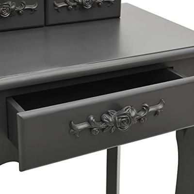 Kaptafelset met kruk 50x59x136 cm paulowniahout grijs - thumbnail