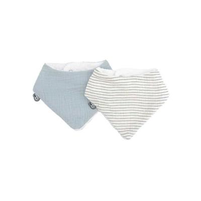 Verpakking met 2 bandana slabbetjes - DOMIVA - TU - Muslin - Vintage Blue Stripes Verpakking met 2 bandana slabbetjes - DOMIVA - TU - Muslin - Vintage Blue Stripes