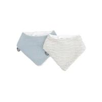 Verpakking met 2 bandana slabbetjes - DOMIVA - TU - Muslin - Vintage Blue Stripes - thumbnail