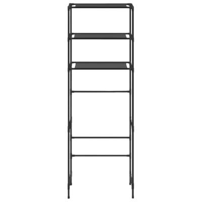 VidaXL Opbergrek voor boven toilet 3-laags 53x28x169 cm zwart VidaXL Opbergrek voor boven toilet 3-laags 53x28x169 cm zwart