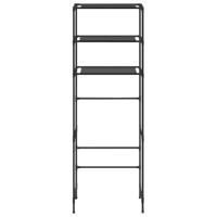 Opbergrek voor boven toilet 3-laags 53x28x169 cm zwart - thumbnail