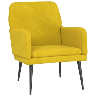 Fauteuil 62x79x79 cm fluweel geel Fauteuil 62x79x79 cm fluweel geel