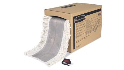 Rubbermaid Commerciële RCP M150 op lengte gesneden stofdweilen, katoen, cut-end, 5' x 40', wit