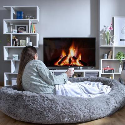 InnovaGoods® Cloft Hondenbed, groot hondenbed, polyesterweefsel, anti-stress bed voor middelgrote honden, maximale ontspanning en rust, hondenbed met afneembare en wasbare hoes, grijs