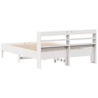 Bedframe zonder matras massief grenenhout wit 140x200 cm - thumbnail