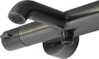 Ben Lavion thermostatische badkraan geborsteld zwart pvd-coating - thumbnail