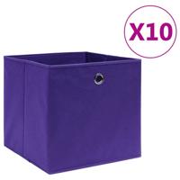 Opbergboxen 10 st 28x28x28 cm nonwoven stof paars - thumbnail