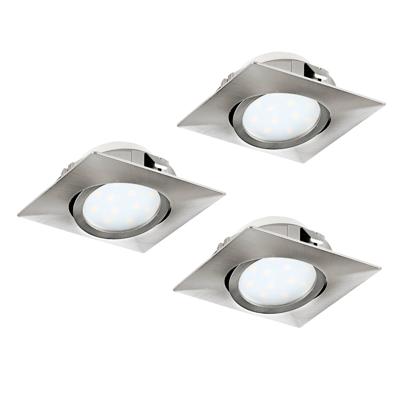 Eglo Led plafondspotPineda Square (3x) 3x6w - 3000K - 8,4cm nikkel - 95846