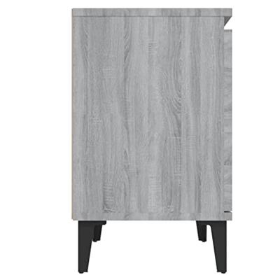 Nachtkastjes met metalen poten 40x30x50 cm grijs sonoma eiken