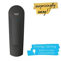 Grohe QuickFix Start S-size wastafelkraan met koude start en push-open waste mat zwart - thumbnail