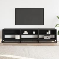 Tv-meubel 180x40x46 cm bewerkt hout zwart - thumbnail