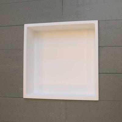 Luca Sanitair Inbouwnis 29.5X29.5X8 cm - Solid Surface Mat Wit Luca Sanitair Inbouwnis 29.5X29.5X8 cm - Solid Surface Mat Wit
